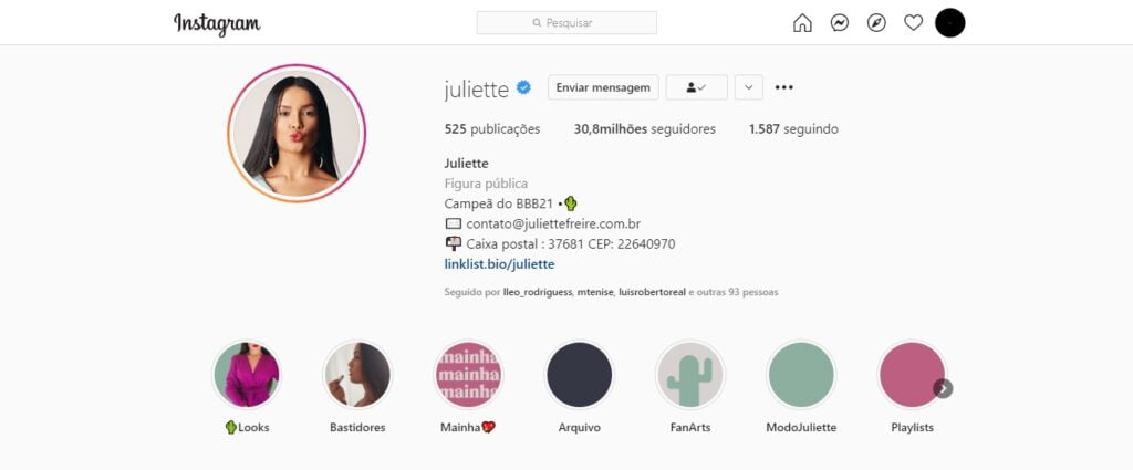 Quanto a ex-BBB Juliette cobra por post no Instagram 